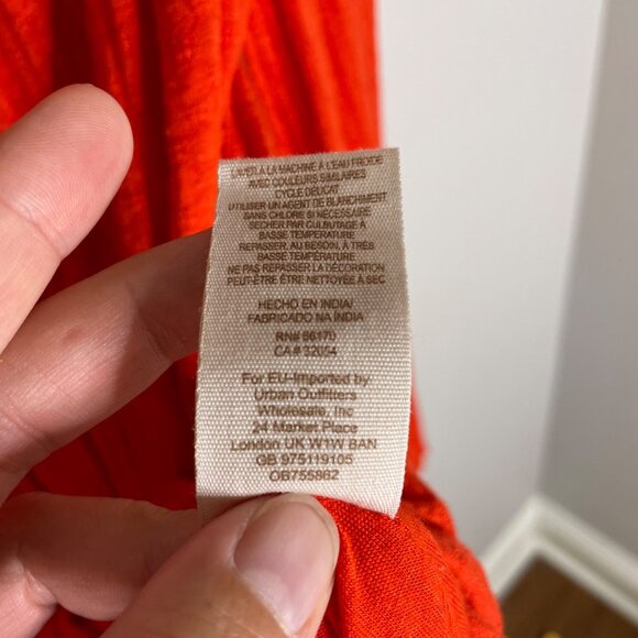 Free People Begonia Embroidered Top Size Small Red Orange Long Sleeve Boho - Picture 9 of 10